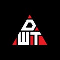 DWT triangle letter logo design with triangle shape. DWT triangle logo design monogram. DWT triangle vector logo template with red Royalty Free Stock Photo