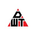 DWT triangle letter logo design with triangle shape. DWT triangle logo design monogram. DWT triangle vector logo template with red Royalty Free Stock Photo
