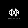 DXA letter logo design with polygon shape. DXA polygon and cube shape logo design. DXA hexagon vector logo template white and Royalty Free Stock Photo