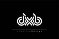 DXB Creative Unique Modern Letter Logo Design Royalty Free Stock Photo