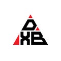 DXB triangle letter logo design with triangle shape. DXB triangle logo design monogram. DXB triangle vector logo template with red Royalty Free Stock Photo
