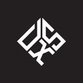 DXS letter logo design on black background. DXS creative initials letter logo concept. DXS letter design Royalty Free Stock Photo
