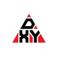 DXY triangle letter logo design with triangle shape. DXY triangle logo design monogram. DXY triangle vector logo template with red Royalty Free Stock Photo