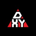 DXY triangle letter logo design with triangle shape. DXY triangle logo design monogram. DXY triangle vector logo template with red Royalty Free Stock Photo