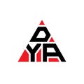 DYA triangle letter logo design with triangle shape. DYA triangle logo design monogram. DYA triangle vector logo template with red Royalty Free Stock Photo