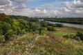 View of the Moscow River in Kolomenskoye Park from the height of the Dyakovo Gorodishche, Moscow city, Russia