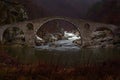 Dyavolski most in Bulgaria landscape. Bridge over the Arda River in a narrow gorge. Near the Bulgarian town of Ardino in the