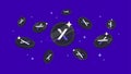 DYdX Token DYDX coins falling from the sky. DYDX cryptocurrency concept banner background Royalty Free Stock Photo