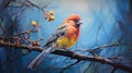Dye And Pastel Painting: Capturing The Iridescent Beauty Of A Unique House Finch