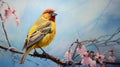 Dye And Pastel Painting: Capturing The Shining Beauty Of A Unique House Finch