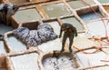 Dye reservoirs and vats in traditional tannery of city of Fez, Morocco Royalty Free Stock Photo