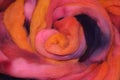 Dyed sheep wool roving Royalty Free Stock Photo