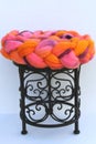 Dyed sheep wool roving Royalty Free Stock Photo