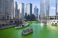 Dyeing Chicago River Green Royalty Free Stock Photo