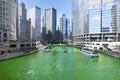 Dyeing Chicago River Green Royalty Free Stock Photo