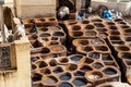 Dyeing of leather in Morocco