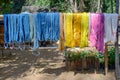 Dyeing silk handmade traditional.