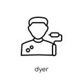 Dyer icon. Trendy modern flat linear vector Dyer icon on white b