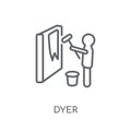 Dyer linear icon. Modern outline Dyer logo concept on white back