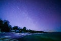 Dyers Bay, Bruce Peninsula at night time with milky way and star Royalty Free Stock Photo