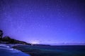 Dyers Bay, Bruce Peninsula at night time with milky way and star Royalty Free Stock Photo