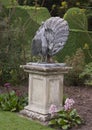 Dyffryn Gardens Old Stone Peacock Statue Royalty Free Stock Photo