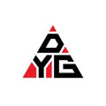 DYG triangle letter logo design with triangle shape. DYG triangle logo design monogram. DYG triangle vector logo template with red Royalty Free Stock Photo