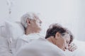Dying elderly man at hospital