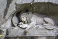 Dying Lion carved in rocky wall in Lucerne