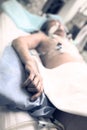 Dying malnourished patient in the hospital Royalty Free Stock Photo