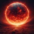 A dying Sun swollen into a red giant star casting doom upon Earth Royalty Free Stock Photo