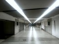 A dying supermarket corridor, the place is about to close the remaining stall is left empty and unkempt