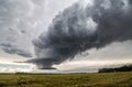 The dying updraft of a supercell thunderstorm creates a strange scene in the sky.