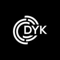 DYK letter logo design on black background. DYK creative initials letter logo concept. DYK letter design Royalty Free Stock Photo