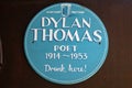 Dylan Thomas Plaque at The Wheatsheaf Pub, London