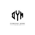 DYM letter logo design with polygon shape. DYM polygon and cube shape logo design. DYM hexagon vector logo template white and Royalty Free Stock Photo