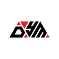 DYM triangle letter logo design with triangle shape. DYM triangle logo design monogram. DYM triangle vector logo template with red Royalty Free Stock Photo
