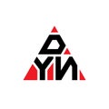 DYN triangle letter logo design with triangle shape. DYN triangle logo design monogram. DYN triangle vector logo template with red Royalty Free Stock Photo