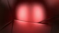 Dynamic abstract animated sphere of reflective nested rotating red bands. Background 3D animation.