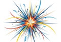 Dynamic abstract artwork featuring an explosion of colorful rays emanating from a central point. Royalty Free Stock Photo