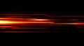 Abstract Speed Motion Background with Bright Orange and Red Glowing Digital Light Trails and Data Stream Elements Royalty Free Stock Photo