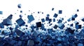 A dynamic and abstract background featuring blue cubes made with modern art technology. AIG53M