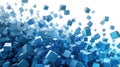 A dynamic and abstract background featuring blue cubes made with modern art technology. AIG53M