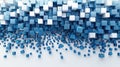 A dynamic and abstract background featuring blue cubes made with modern art technology. AIG53M
