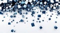 A dynamic and abstract background featuring blue cubes made with modern art technology. AIG53M