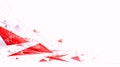 Exploding Red Geometric Shapes on White Background Royalty Free Stock Photo