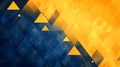 Abstract Geometric Background with Blue and Yellow Triangles Royalty Free Stock Photo