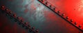 A dynamic abstract background featuring a metallic panel with riveted edges, against a bold red and Royalty Free Stock Photo