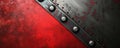 A dynamic abstract background featuring a metallic panel with riveted edges, against a bold red and Royalty Free Stock Photo