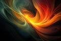 Dynamic abstract background featuring swirling vibrant orange and green light patterns Royalty Free Stock Photo